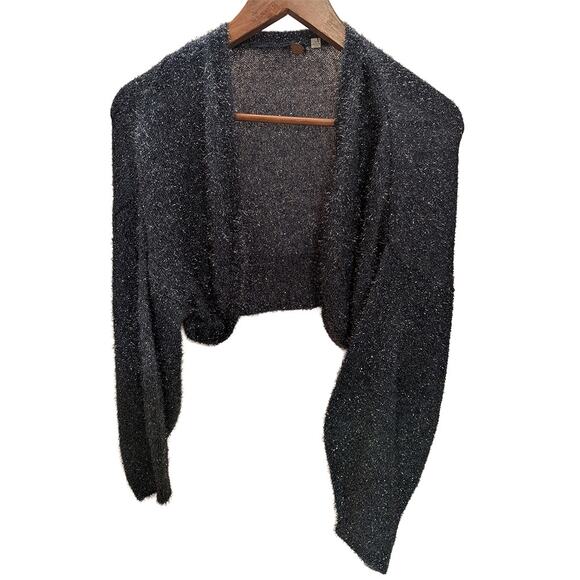 Free People FP ONE Stardust Shrug Navy Blue Metallic Cardigan - M - New - Picture 3 of 6